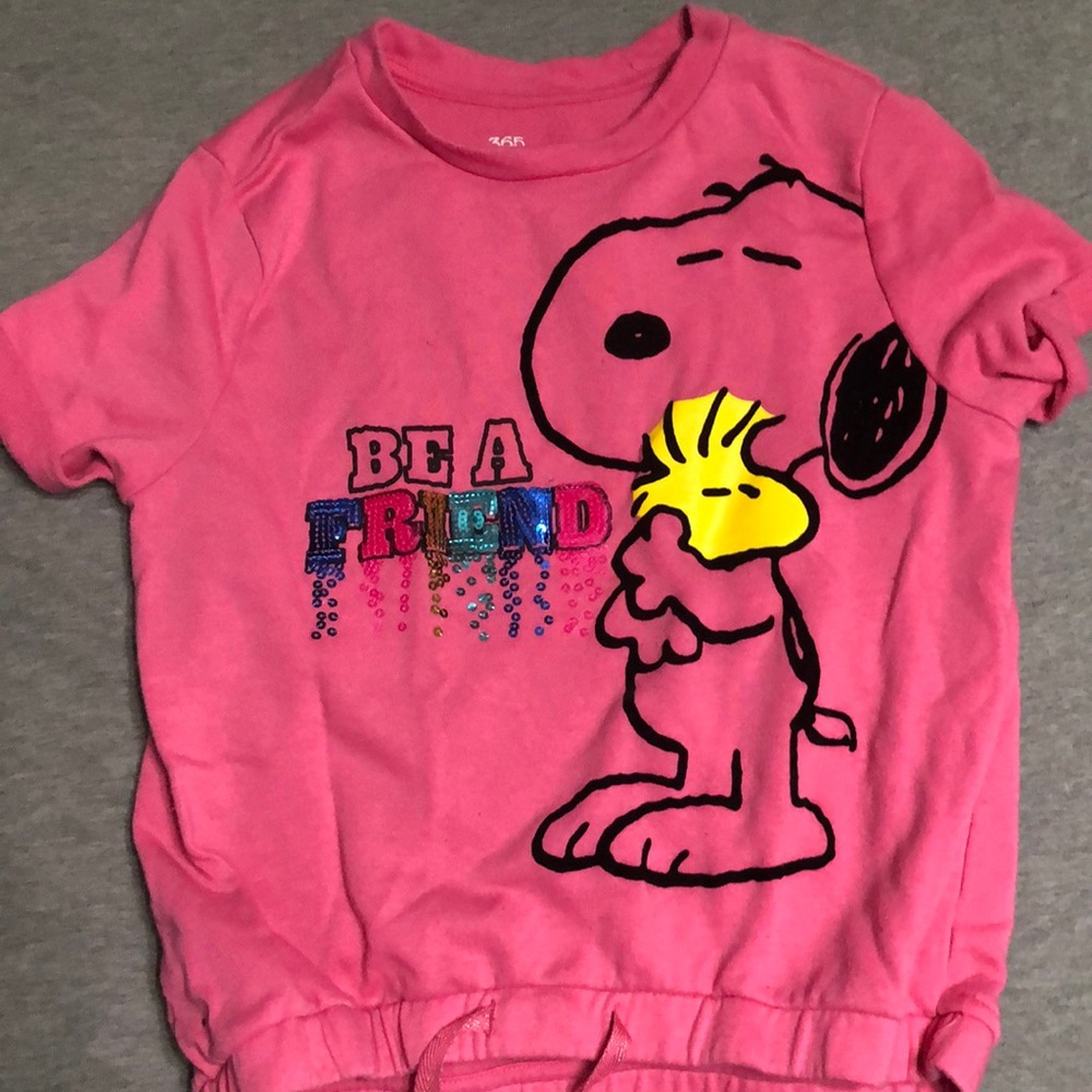 Childrens snoopy hot pink top